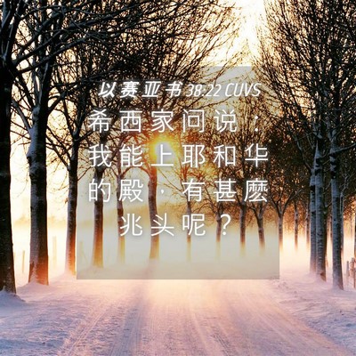 Picture 04 - 以 赛 亚 书 38:22 CUVS - 希 西 家 问 说 ： 我 能 上 耶 和 华 - Bible Verse Picture