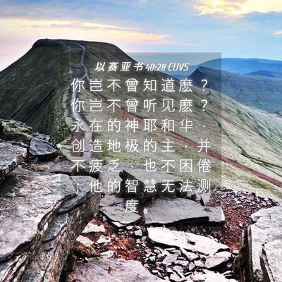 Picture 04 - 以 赛 亚 书 40:28 CUVS - 你 岂 不 曾 知 道 麽 ？ 你 岂 不 曾 - Bible Verse Picture
