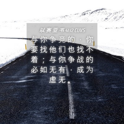 Picture 04 - 以 赛 亚 书 41:12 CUVS - 与 你 争 竞 的 ， 你 要 找 他 们 也 - Bible Verse Picture