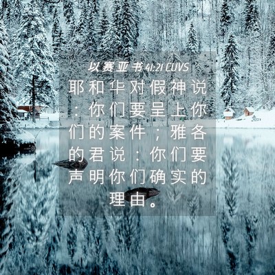Picture 04 - 以 赛 亚 书 41:21 CUVS - 耶 和 华 对 假 神 说 ： 你 们 要 呈 - Bible Verse Picture