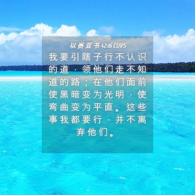 Picture 04 - 以 赛 亚 书 42:16 CUVS - 我 要 引 瞎 子 行 不 认 识 的 道 ， - Bible Verse Picture