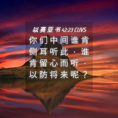 Picture 04 - 以 赛 亚 书 42:23 CUVS - 你 们 中 间 谁 肯 侧 耳 听 此 ， 谁 - Bible Verse Picture