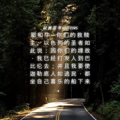 Picture 04 - 以 赛 亚 书 43:14 CUVS - 耶 和 华 ─ 你 们 的 救 赎 主 、 以 - Bible Verse Picture