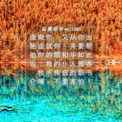 Picture 04 - 以 赛 亚 书 44:2 CUVS - 造 做 你 ， 又 从 你 出 胎 造 就 你 - Bible Verse Picture