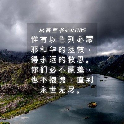 Picture 04 - 以 赛 亚 书 45:17 CUVS - 惟 有 以 色 列 必 蒙 耶 和 华 的 拯 - Bible Verse Picture