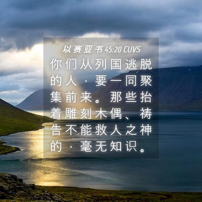 Picture 04 - 以 赛 亚 书 45:20 CUVS - 你 们 从 列 国 逃 脱 的 人 ， 要 一 - Bible Verse Picture