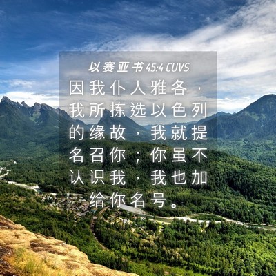 Picture 04 - 以 赛 亚 书 45:4 CUVS - 因 我 仆 人 雅 各 ， 我 所 拣 选 以 - Bible Verse Picture