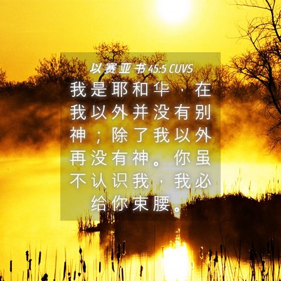 Picture 04 - 以 赛 亚 书 45:5 CUVS - 我 是 耶 和 华 ， 在 我 以 外 并 没 - Bible Verse Picture