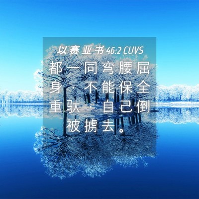 Picture 04 - 以 赛 亚 书 46:2 CUVS - 都 一 同 弯 腰 屈 身 ， 不 能 保 全 - Bible Verse Picture