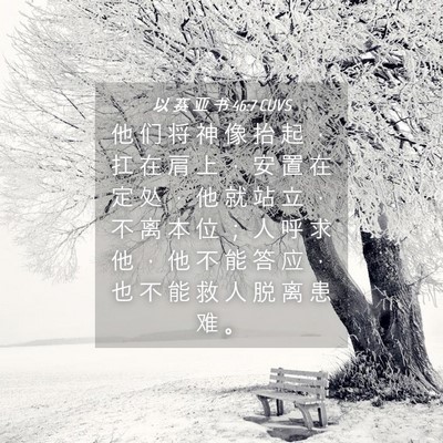 Picture 04 - 以 赛 亚 书 46:7 CUVS - 他 们 将 神 像 抬 起 ， 扛 在 肩 上 - Bible Verse Picture