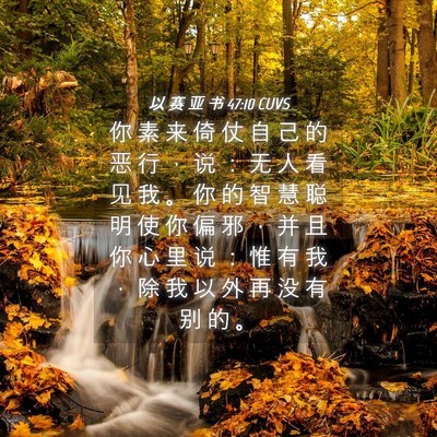 Picture 04 - 以 赛 亚 书 47:10 CUVS - 你 素 来 倚 仗 自 己 的 恶 行 ， 说 - Bible Verse Picture