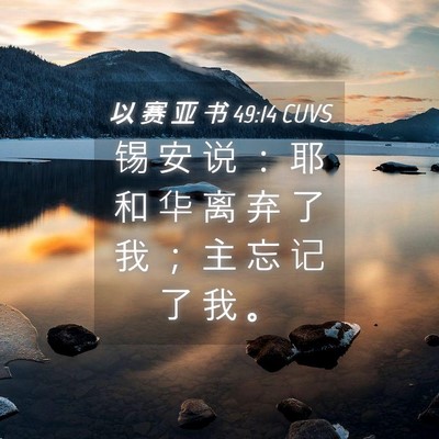 Picture 04 - 以 赛 亚 书 49:14 CUVS - 锡 安 说 ： 耶 和 华 离 弃 了 我 ； - Bible Verse Picture