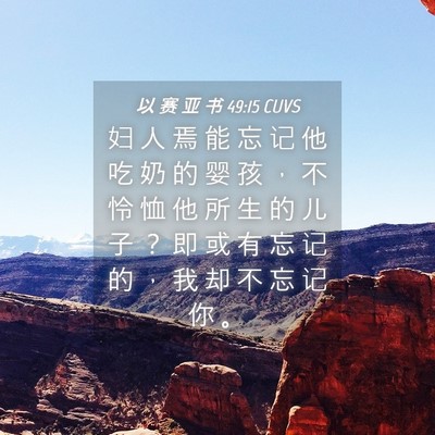 Picture 04 - 以 赛 亚 书 49:15 CUVS - 妇 人 焉 能 忘 记 他 吃 奶 的 婴 孩 - Bible Verse Picture