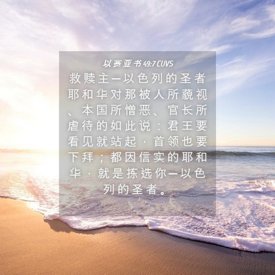 Picture 04 - 以 赛 亚 书 49:7 CUVS - 救 赎 主 ─ 以 色 列 的 圣 者 耶 和 - Bible Verse Picture