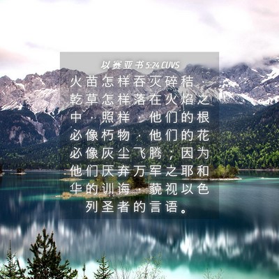 Picture 04 - 以 赛 亚 书 5:24 CUVS - 火 苗 怎 样 吞 灭 碎 秸 ， 乾 草 怎 - Bible Verse Picture