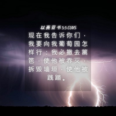 Picture 04 - 以 赛 亚 书 5:5 CUVS - 现 在 我 告 诉 你 们 ， 我 要 向 我 - Bible Verse Picture