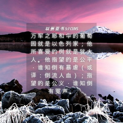 Picture 04 - 以 赛 亚 书 5:7 CUVS - 万 军 之 耶 和 华 的 葡 萄 园 就 是 - Bible Verse Picture