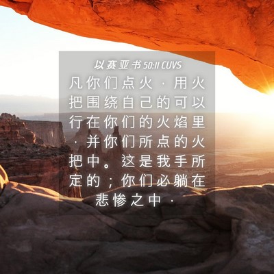 Picture 04 - 以 赛 亚 书 50:11 CUVS - 凡 你 们 点 火 ， 用 火 把 围 绕 自 - Bible Verse Picture