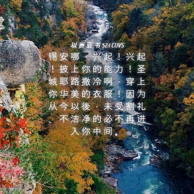 Picture 04 - 以 赛 亚 书 52:1 CUVS - 锡 安 哪 ， 兴 起 ！ 兴 起 ！ 披 上 - Bible Verse Picture