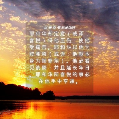 Picture 04 - 以 赛 亚 书 53:10 CUVS - 耶 和 华 却 定 意 （ 或 译 ： 喜 悦 - Bible Verse Picture