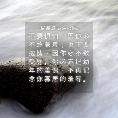 Picture 04 - 以 赛 亚 书 54:4 CUVS - 不 要 惧 怕 ， 因 你 必 不 致 蒙 羞 - Bible Verse Picture