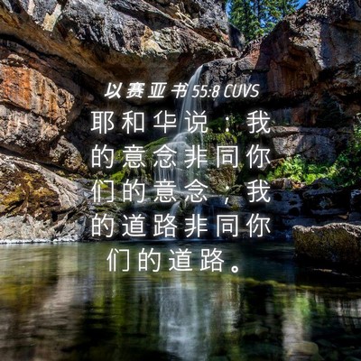 Picture 04 - 以 赛 亚 书 55:8 CUVS - 耶 和 华 说 ： 我 的 意 念 非 同 你 - Bible Verse Picture