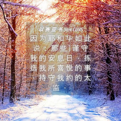 Picture 04 - 以 赛 亚 书 56:4 CUVS - 因 为 耶 和 华 如 此 说 ： 那 些 } 谨 - Bible Verse Picture