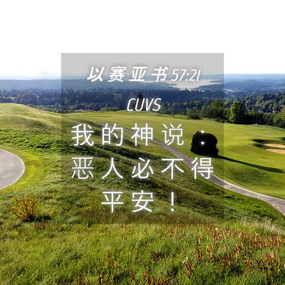 Picture 04 - 以 赛 亚 书 57:21 CUVS - 我 的 神 说 ： 恶 人 必 不 得 平 安 - Bible Verse Picture