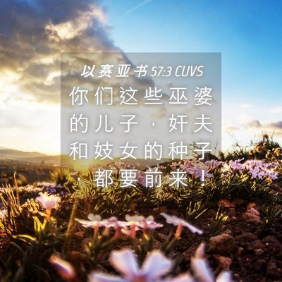 Picture 04 - 以 赛 亚 书 57:3 CUVS - 你 们 这 些 巫 婆 的 儿 子 ， 奸 夫 - Bible Verse Picture