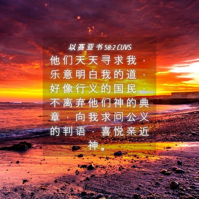 Picture 04 - 以 赛 亚 书 58:2 CUVS - 他 们 天 天 寻 求 我 ， 乐 意 明 白 - Bible Verse Picture