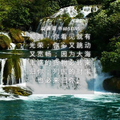Picture 04 - 以 赛 亚 书 60:5 CUVS - 那 时 ， 你 看 见 就 有 光 荣 ； 你 - Bible Verse Picture