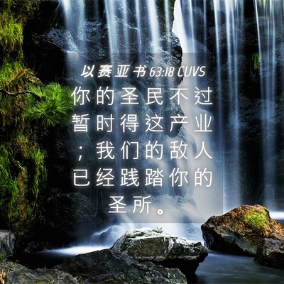 Picture 04 - 以 赛 亚 书 63:18 CUVS - 你 的 圣 民 不 过 暂 时 得 这 产 业 - Bible Verse Picture