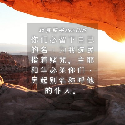 Picture 04 - 以 赛 亚 书 65:15 CUVS - 你 们 必 留 下 自 己 的 名 ， 为 我 - Bible Verse Picture