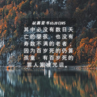 Picture 04 - 以 赛 亚 书 65:20 CUVS - 其 中 必 没 有 数 日 夭 亡 的 婴 孩 - Bible Verse Picture