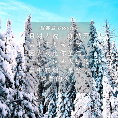 Picture 04 - 以 赛 亚 书 65:5 CUVS - 且 对 人 说 ： 你 站 开 罢 ！ 不 要 - Bible Verse Picture