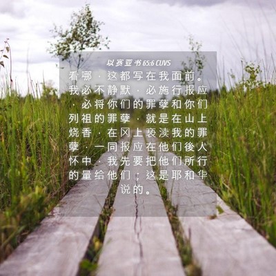 Picture 04 - 以 赛 亚 书 65:6 CUVS - 看 哪 ， 这 都 写 在 我 面 前 。 我 - Bible Verse Picture