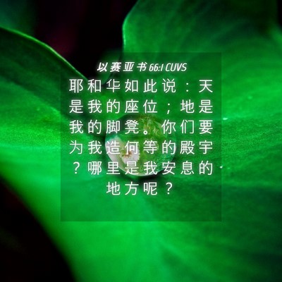 Picture 04 - 以 赛 亚 书 66:1 CUVS - 耶 和 华 如 此 说 ： 天 是 我 的 座 - Bible Verse Picture