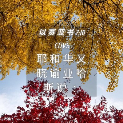 Picture 04 - 以 赛 亚 书 7:10 CUVS - 耶 和 华 又 晓 谕 亚 哈 斯 说 - Bible Verse Picture
