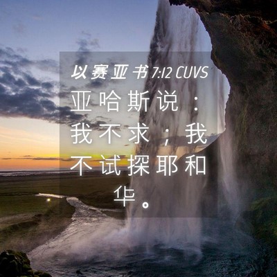 Picture 04 - 以 赛 亚 书 7:12 CUVS - 亚 哈 斯 说 ： 我 不 求 ； 我 不 试 - Bible Verse Picture