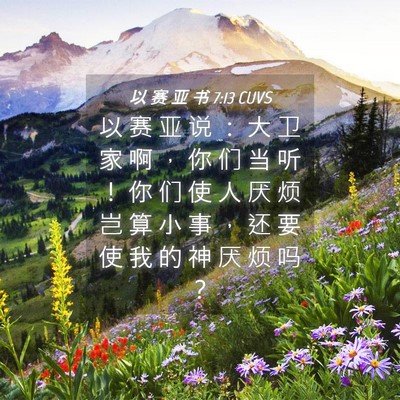 Picture 04 - 以 赛 亚 书 7:13 CUVS - 以 赛 亚 说 ： 大 卫 家 啊 ， 你 们 - Bible Verse Picture