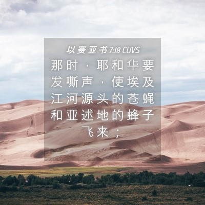 Picture 04 - 以 赛 亚 书 7:18 CUVS - 那 时 ， 耶 和 华 要 发 嘶 声 ， 使 - Bible Verse Picture