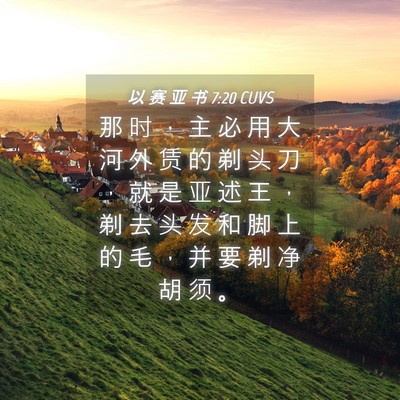 Picture 04 - 以 赛 亚 书 7:20 CUVS - 那 时 ， 主 必 用 大 河 外 赁 的 剃 - Bible Verse Picture