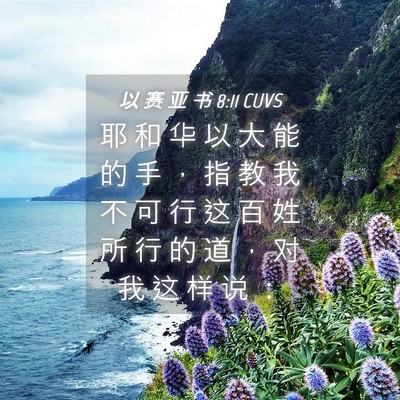 Picture 04 - 以 赛 亚 书 8:11 CUVS - 耶 和 华 以 大 能 的 手 ， 指 教 我 - Bible Verse Picture