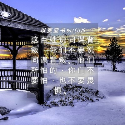 Picture 04 - 以 赛 亚 书 8:12 CUVS - 这 百 姓 说 同 谋 背 叛 ， 你 们 不 - Bible Verse Picture