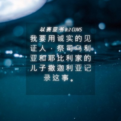 Picture 04 - 以 赛 亚 书 8:2 CUVS - 我 要 用 诚 实 的 见 证 人 ， 祭 司 - Bible Verse Picture