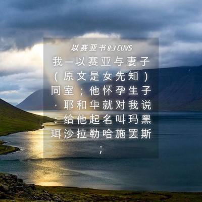 Picture 04 - 以 赛 亚 书 8:3 CUVS - 我 ─ 以 赛 亚 与 妻 子 （ 原 文 是 - Bible Verse Picture