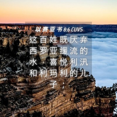 Picture 04 - 以 赛 亚 书 8:6 CUVS - 这 百 姓 既 厌 弃 西 罗 亚 缓 流 的 - Bible Verse Picture
