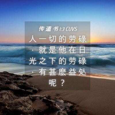 Picture 04 - 传 道 书 1:3 CUVS - 人 一 切 的 劳 碌 ， 就 是 他 在 日 - Bible Verse Picture