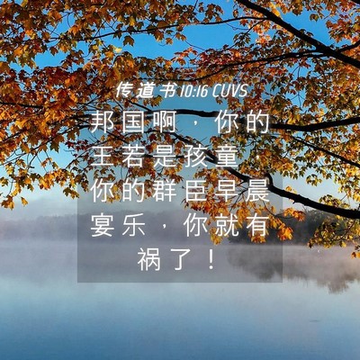 Picture 04 - 传 道 书 10:16 CUVS - 邦 国 啊 ， 你 的 王 若 是 孩 童 ， - Bible Verse Picture