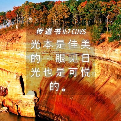 Picture 04 - 传 道 书 11:7 CUVS - 光 本 是 佳 美 的 ， 眼 见 日 光 也 - Bible Verse Picture